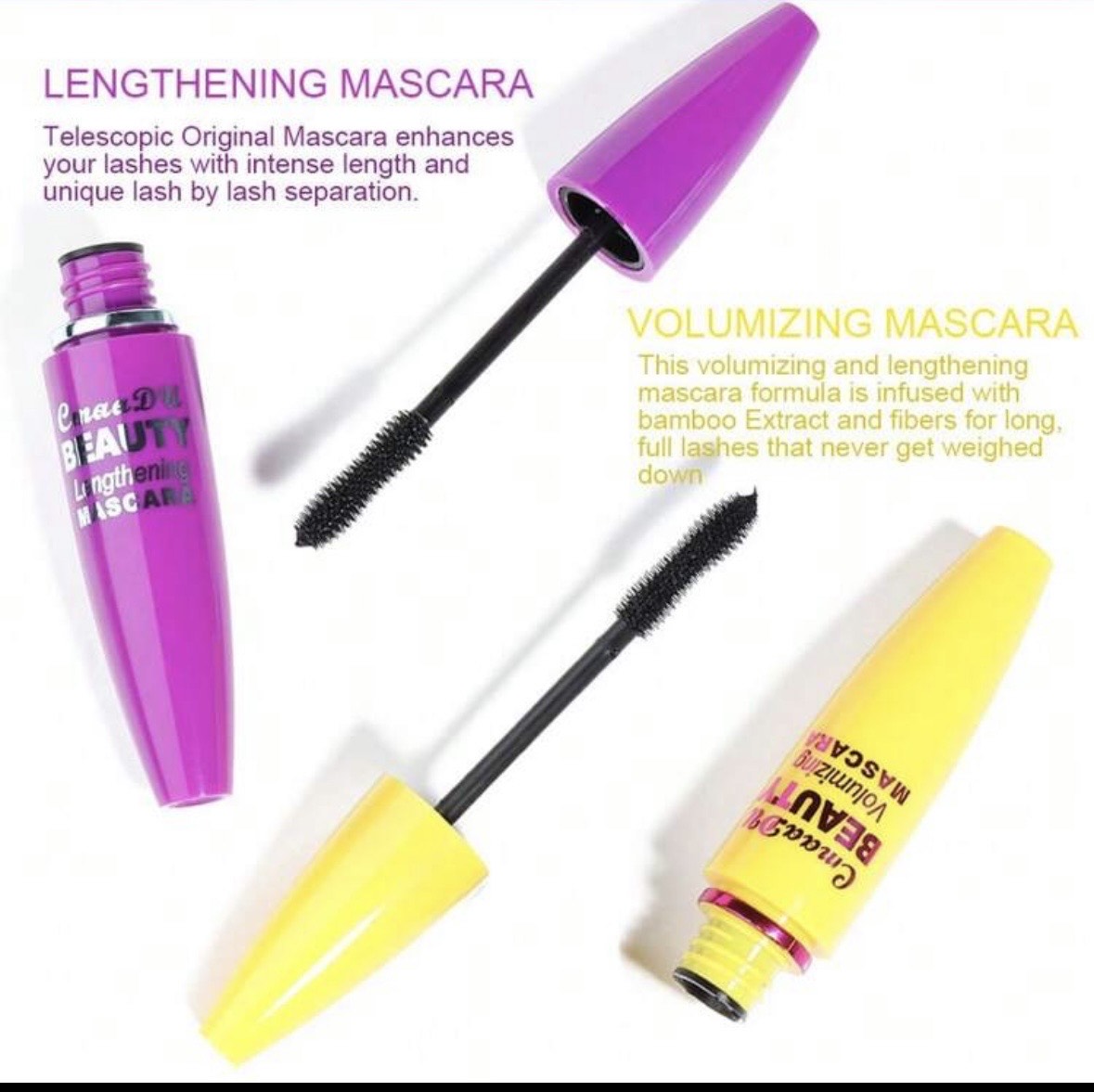 CMAADU Beauty Lengthening & Volumizing Mascara – Pack of 2