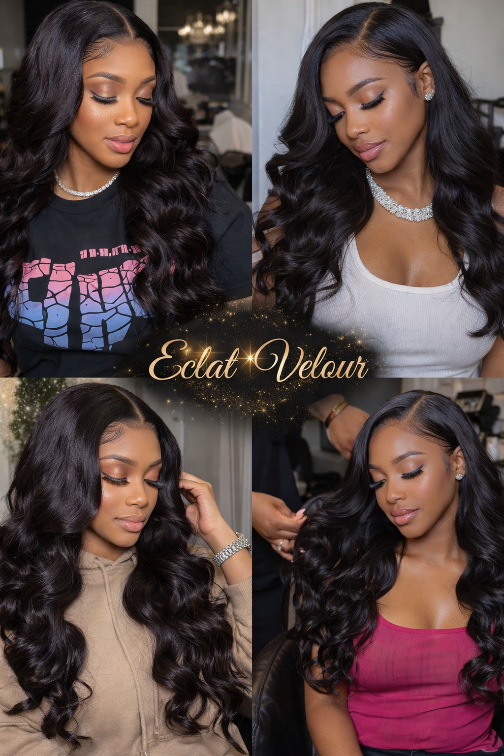 Éclat Velour Body Wave Hair Bundles – 100% Human Hair (3 Bundles)