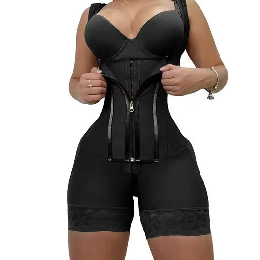 Full Body Shaper with Zipper – Waist Trainer & Tummy Control Bodysuit