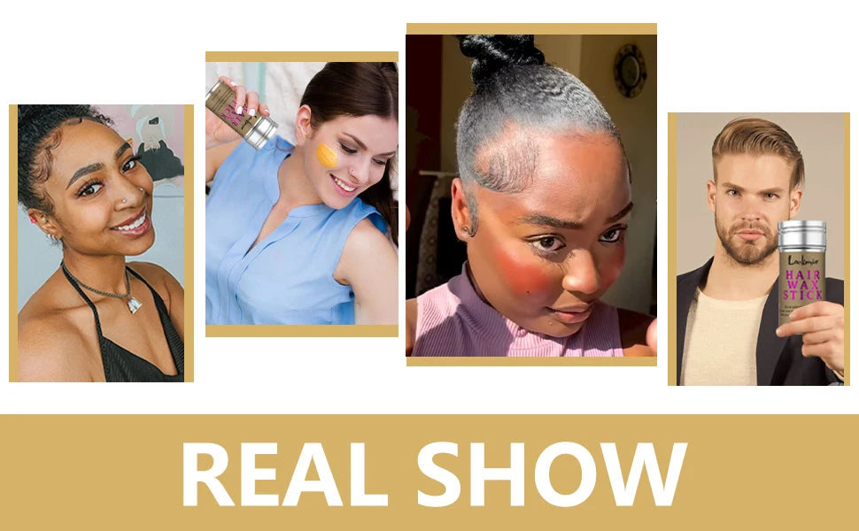 Strong Hold Edge Control Wax • Smooth flyaways • Non-greasy • Long-lasting hold • Perfect for wigs, edges & natural hair