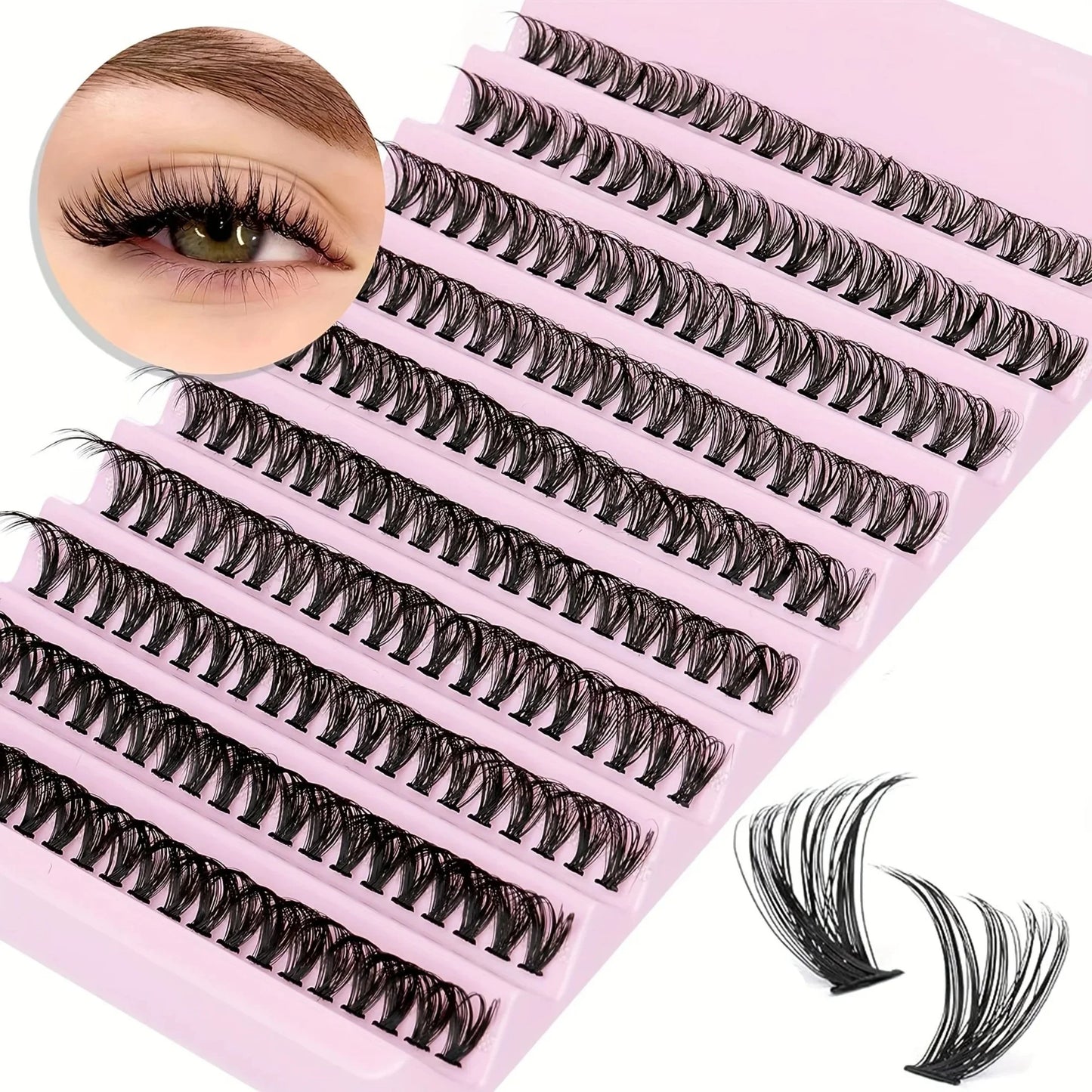 Luxury Individual Cluster Lashes (8–16mm) – Natural Volume